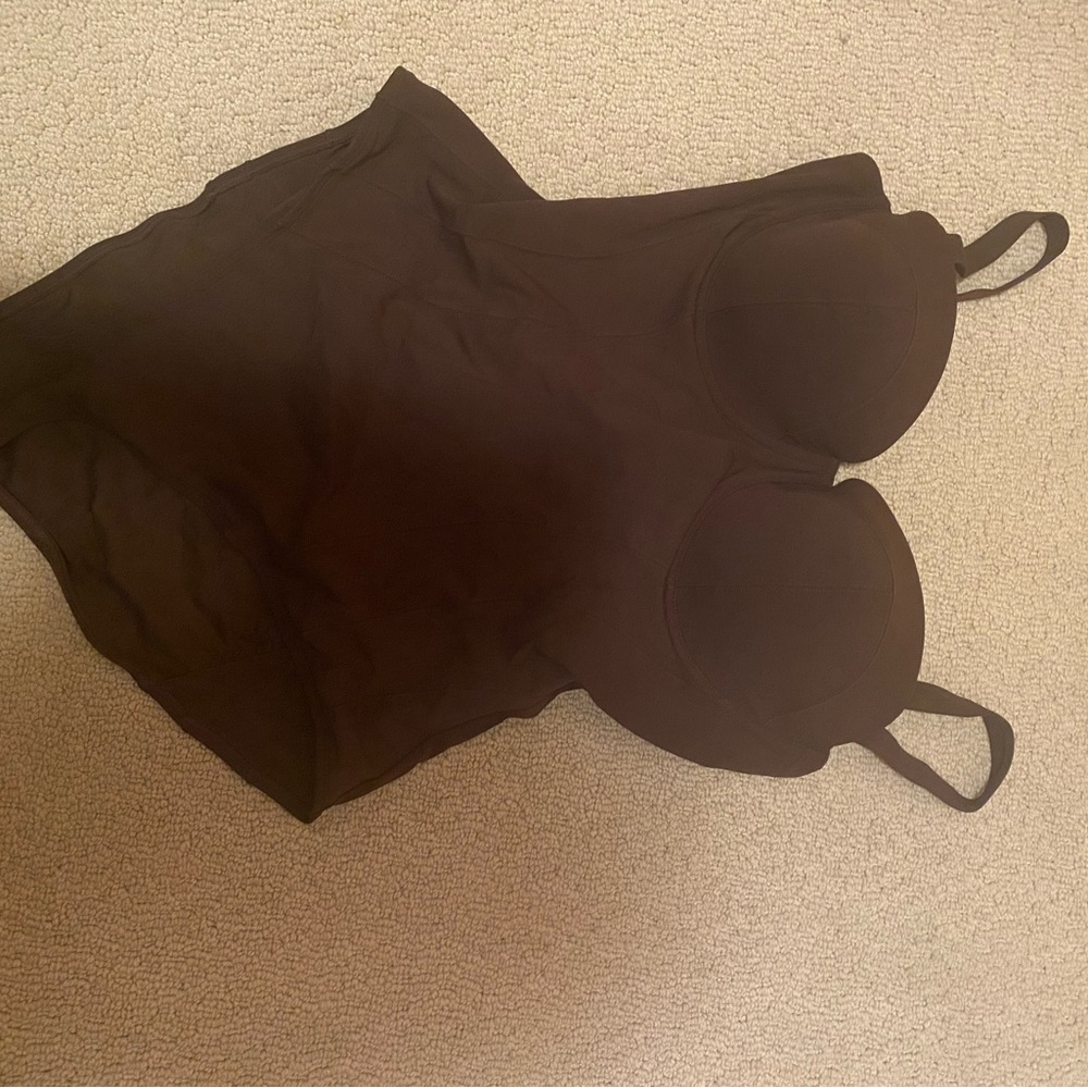 Brown Shapewear Bodysuit with Built-In Cups